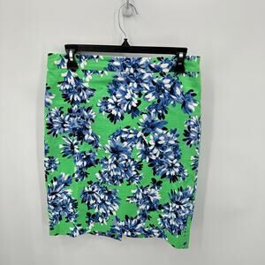 J.CREW Green.& Blue Floral  #2 Pencil Skirt // 4